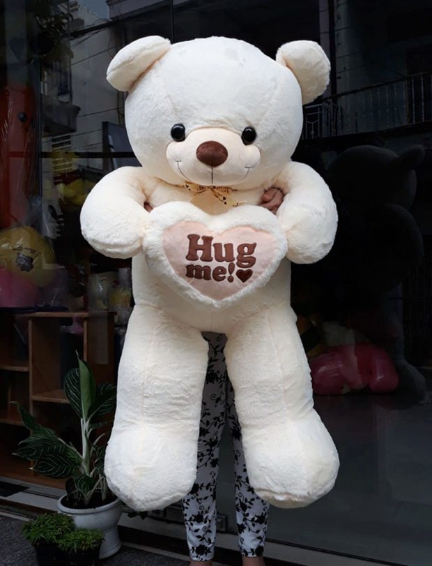 Gấu Teddy Hug me 1m2 trắng